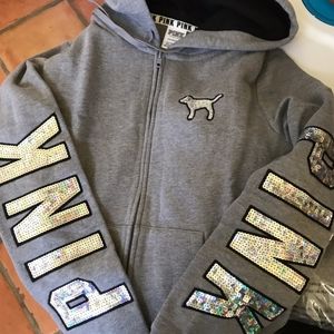 VS Pink Bling Zip Hoodie